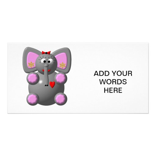 Cute Elephant with Ear Photo Card