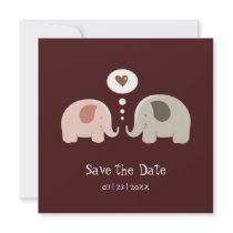 Cute Elephants - Save the Date invitation