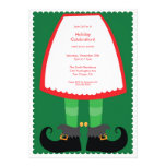 Cute Elf Skirt Holiday Party Invitation