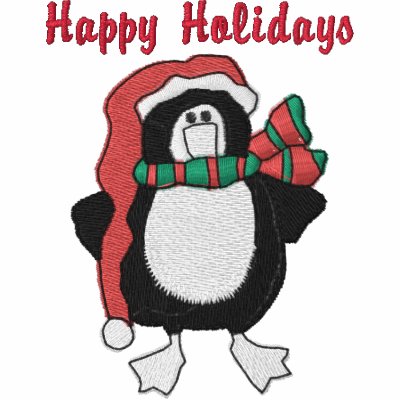 Cute Embroidered Holiday Penguin Sweatshirts, Tees by naturetees