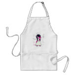 cute emo girl holding heart vector art aprons