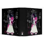 cute emo girl holding heart vector art binders