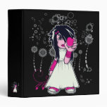 cute emo girl holding heart vector art binders