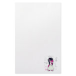 cute emo girl holding heart vector art custom stationery