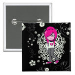 cute emo girl swirls vector illustration pins