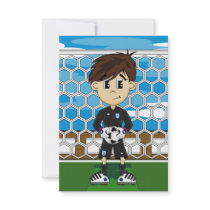 Cute England Soccer Goalkeeper RSVP Card Personalized Announcements