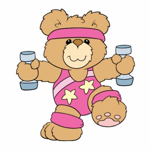 Cute Exercise Fitness bear Acrylic Cut Outs