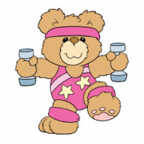 Cute Exercise Fitness bear Acrylic Cut Outs