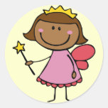 Cute Fairy in a Pink Dress Round Sticker