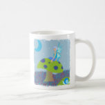 Cute Fairy Princess on Mushroom w/ Snail - Blue Coffee Mugs