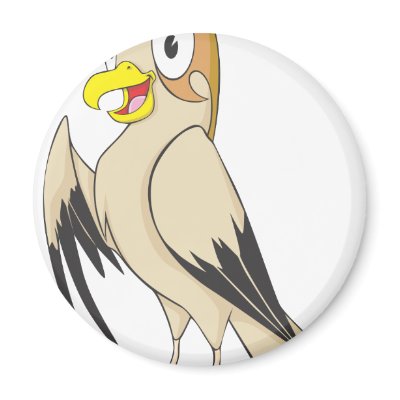 Cute Falcon Bird Brown Cartoon Shirt Fridge Magnets by graphicdesigner