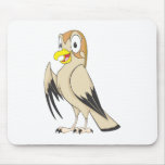Cute Falcon Bird Brown Cartoon Shirt mousepads