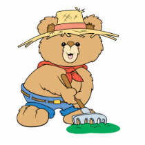 Cute Farmer Bear Photo Cutout