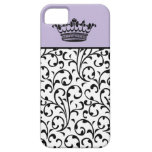 Cute Fashion Crown & Swirls iPhone Cover Purple iPhone 5 Case