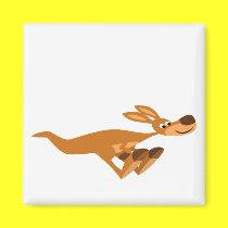 Cute Fast Cartoon Kangaroo Magnet