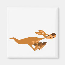 Cute Fast Cartoon Kangaroo Magnet