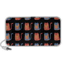 Cute Fat Cats in Pink and Blue Gifts for Cat Lover Travel Speakers