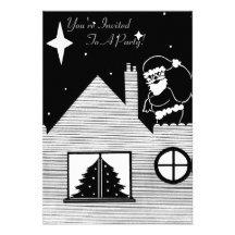 Cute father Christmas party invitation