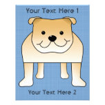 Cute Fawn Bulldog Cartoon Personalized Announcement