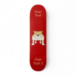 Cute Fawn Bulldog Cartoon Skateboard Deck