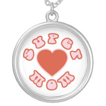 Cute Feminine & Girly Moms : Super Mom + Heart Personalized Necklace