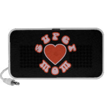 Cute Feminine & Girly Moms : Super Mom + Heart Notebook Speaker