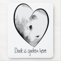 Cute Ferret Picture in a Heart Mousepad