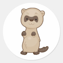 Cute Ferret Round Sticker