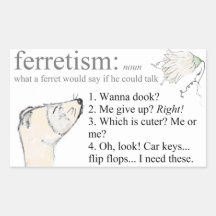 Cute Ferret Wanna Dook Rectangle Sticker