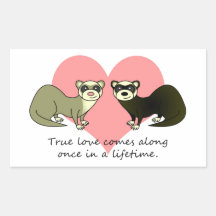 Cute Ferrets True Love Rectangular Sticker