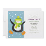 Cute Festive Penguin | Holiday Party Invitation