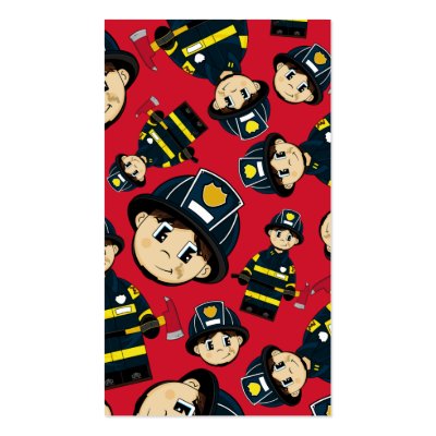Cute Firefighter Pattern Bookmark Business Card Template by markmurphycreative