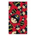Cute Firefighter Pattern Bookmark Business Card Template