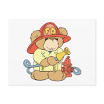 Cute Fireman Firefighter Bear Postcards