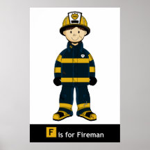 Cute Fireman Poster