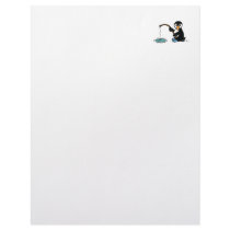 cute fishing penguin customized letterhead