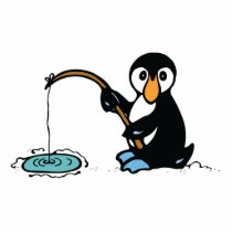 cute fishing penguin cut out