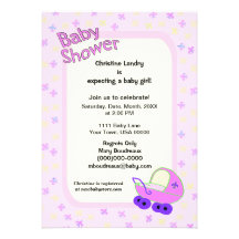 Cute Fleur de Lis It's a Girl Baby Shower Custom Announcements