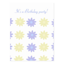 Cute Floral Birthday party Invitation Post Card