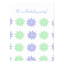 Cute Floral Birthday party Invitation Postcards