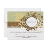 Cute Floral Brown Vintage Elegant RSVP Cards invitations