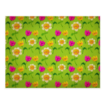 Cute Flower Meadow Pattern Post Cards