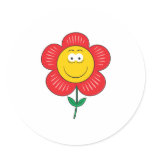 Cute Flower  Smiley Face Sticker