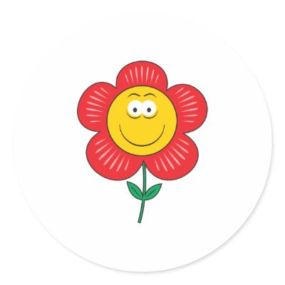 Cute Flower  Smiley Face Stickers by doonidesigns