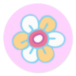 Cute Flower Round Stickers