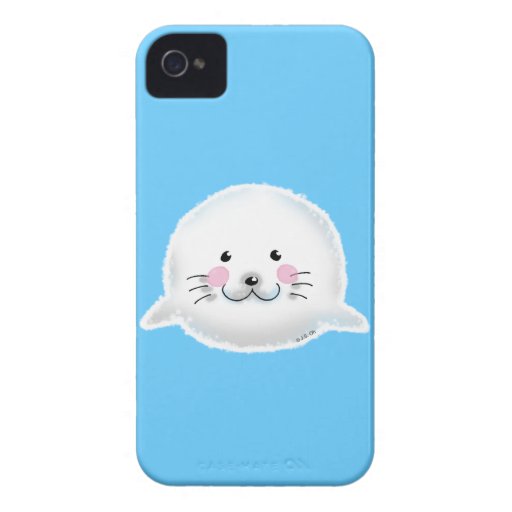 Cute fluffy baby seal Case-Mate iPhone 4 cases