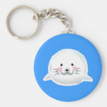 Cute fluffy baby seal key chain