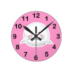 Cute fluffy baby seal wallclocks