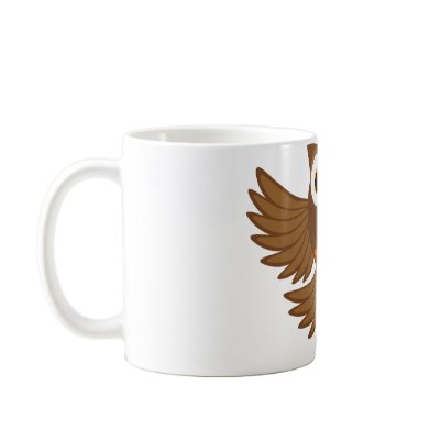 Cute Flying Night Owl Cartoon Mug by JKLDesigns