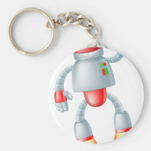 Cute flying robot man keychain